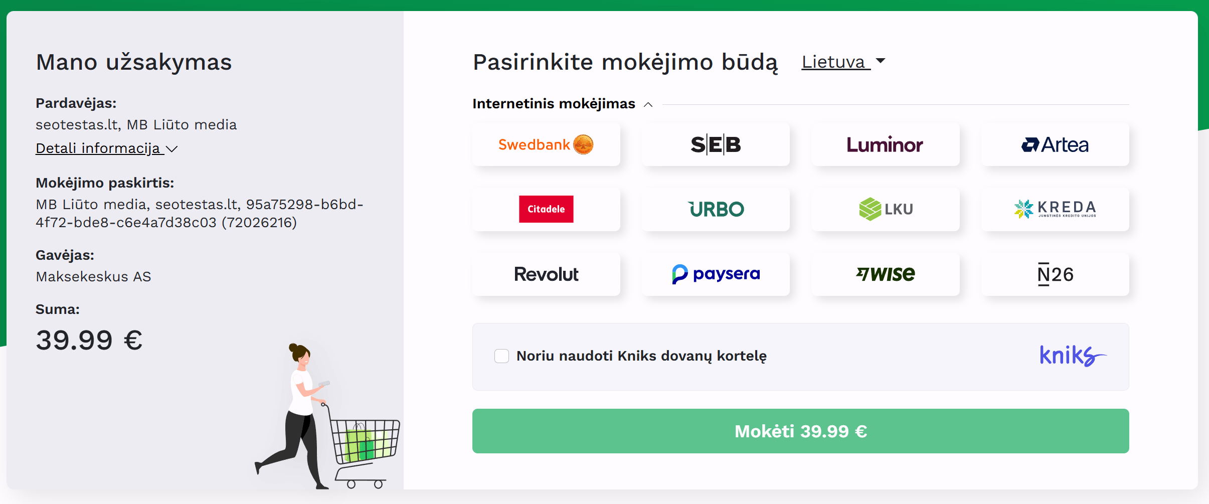 Apmokėkite saugiai